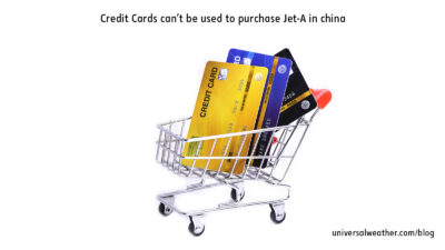 Credit cards can't be used to puchase aviation fuel in China