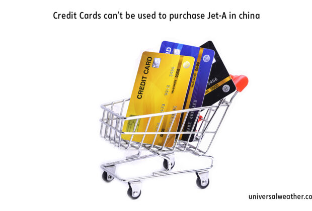 Credit cards can't be used to puchase aviation fuel in China