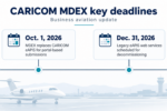 CARICOM MDEX transition timeline showing Oct. 1, 2026, portal replacement and Dec. 31, 2026, legacy eAPIS web services decommissioning deadline